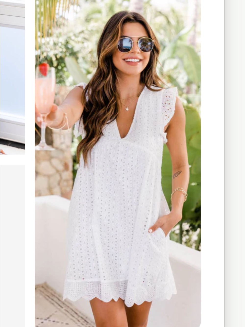 Pink Lily You Found My Heart White Lace Romper Dress